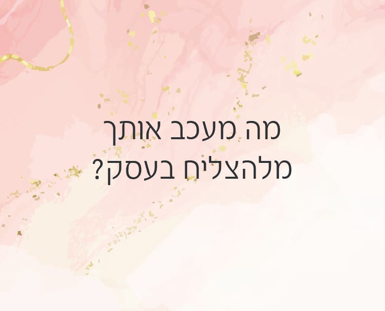 מה מעכב אותך מלהצליח בעסק